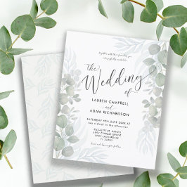 バジェットユーカリプトゥスセージグリーン結婚式招待状