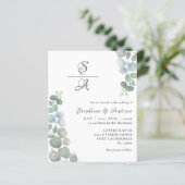 バジェットユーカリプトゥスセージグリーン結婚式招待状 (スタンド正面)