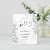 バジェットユーカリプトゥスセージグリーン結婚式招待状 (スタンド正面)