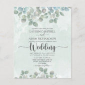 バジェットユーカリプトゥスセージグリーン結婚式招待状 (正面)