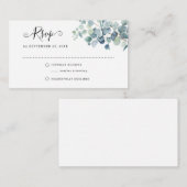 バジェットユーカリプトゥスセージグリーンRSVP春の結婚式 ノートカード (正面/裏面)
