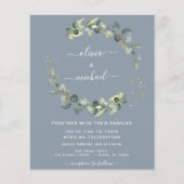 バジェットユーカリプトゥスダスティブルー結婚式招待状 (正面)