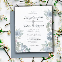 バジェットユーカリプトゥスダスティーブルー結婚式招待状