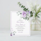 バジェットユーカリプトゥスバイオレットフラワー結婚式招待状 (スタンド正面)