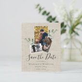 バジェットユーカリプトゥスバーラップ結婚式の日付を保存 (スタンド正面)