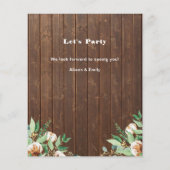 バジェットユーカリプトゥスファーザーズデイパーティの招待状 (裏面)