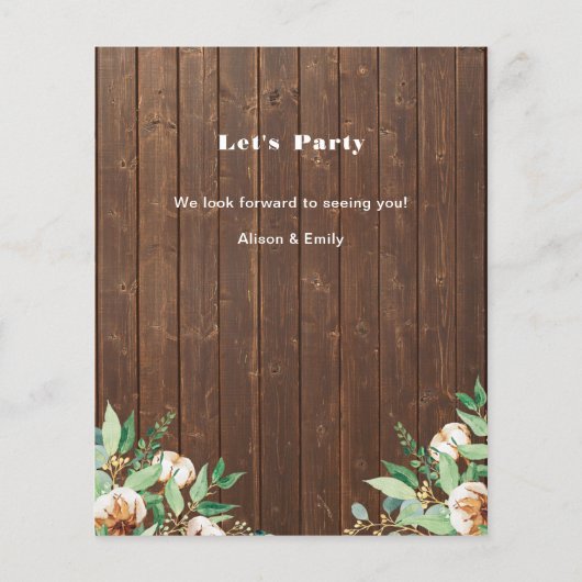 バジェットユーカリプトゥスファーザーズデイパーティの招待状 (裏面)