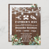 バジェットユーカリプトゥスファーザーズデイパーティの招待状 ポストカード (正面/裏面)