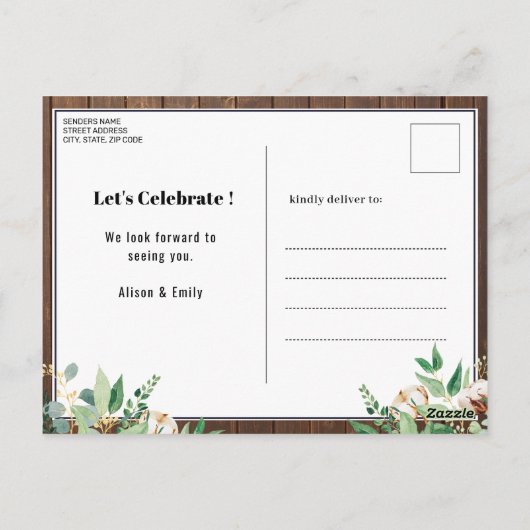 バジェットユーカリプトゥスファーザーズデイパーティの招待状 ポストカード (裏面)