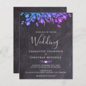 バジェットユーカリプトゥスフォイル石板結婚式招待状 (正面/裏面)