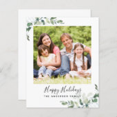 バジェットユーカリプトゥスフォトハッピーホリデーズカード (正面/裏面)