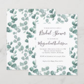 バジェットユーカリプトゥスブライダルシャワー招待 (正面/裏面)