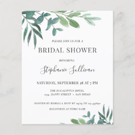 バジェットユーカリプトゥスブライダルシャワー招待