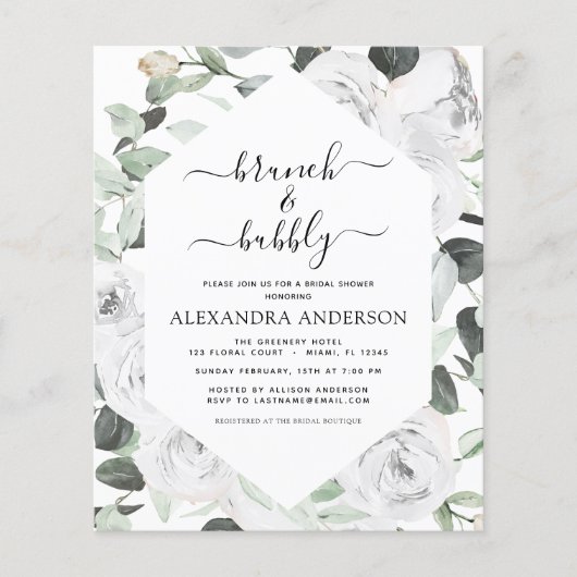 バジェットユーカリプトゥスブランチ&バブリーブライダルシャワー チラシ (正面)