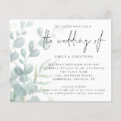 バジェットユーカリプトゥスブルーQRコード結婚式招待状 (正面)