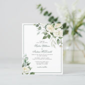 バジェットユーカリプトゥスホワイトフラワー結婚式招待状 (スタンド正面)