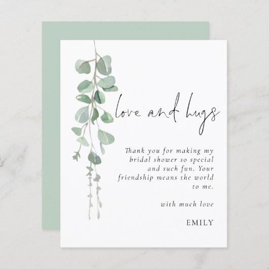 バジェットユーカリプトゥスラブハグ感謝していブライダルシャワー (正面/裏面)