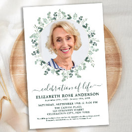 バジェットユーカリプトゥス写真お祝いオブライフ招待状