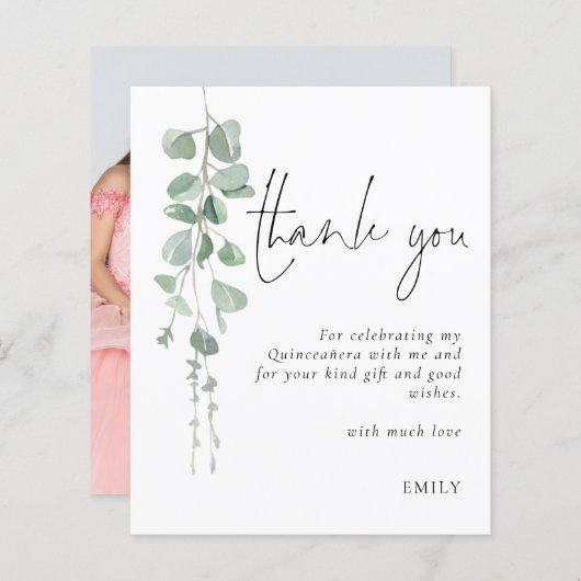 バジェットユーカリプトゥス写真キンセアニラありがとう (正面/裏面)