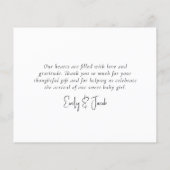 バジェットユーカリプトゥス写真ベビーサンキューカード (裏面)