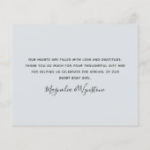 バジェットユーカリプトゥス写真ベビーサンキューカード (裏面)