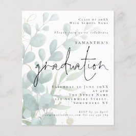 バジェットユーカリプトゥス写真卒業パーティー招待状