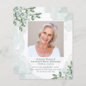 バジェットユーカリプトゥス写真悔やみや弔慰サンキューカード (正面/裏面)