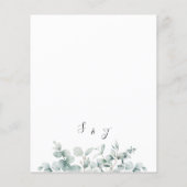 バジェットユーカリプトゥス幾何学結婚式招待状 (裏面)