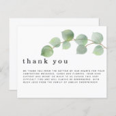 バジェットユーカリプトゥス葬儀悔やみや弔慰サンキューユー (正面/裏面)