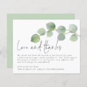 バジェットユーカリプトゥス葬儀悔やみや弔慰ラブ感謝してい& (正面/裏面)