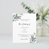バジェットユーカリプラベンダー結婚式招待状 (スタンド正面)
