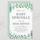 バジェットユーカリベビー散水シャワー招待状 (正面/裏面)