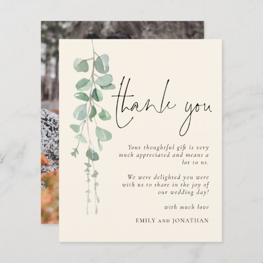 バジェットユーカリ写真アイボリーありがとう (正面/裏面)