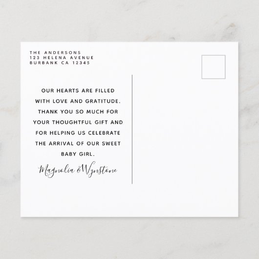 バジェットユーカリ写真ハローベビーはがき (裏面)