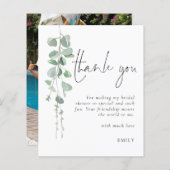 バジェットユーカリ写真ブライダルシャワーありがとう (正面/裏面)