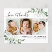 バジェットユーカリ写真ベビーサンキューハガキ (正面)