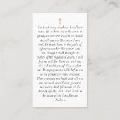 バジェットユーカリ写真記念祈りの言葉カード コーリングカード (裏面)