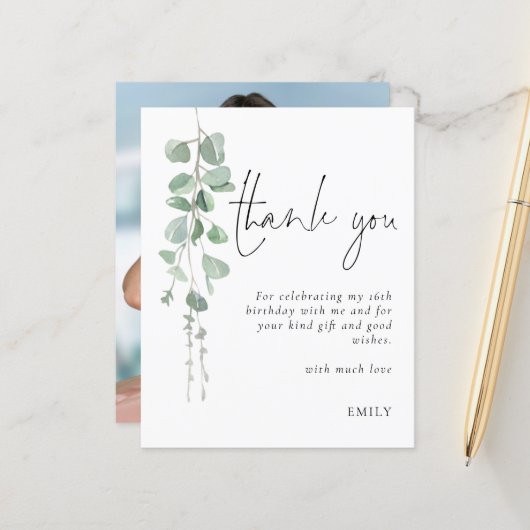 バジェットユーカリ写真Sweet sixteenありがとう (正面/裏面インサイチュ)