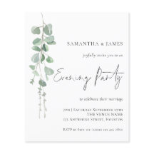 バジェットユーカリ夕べパーティー結婚式招待状
