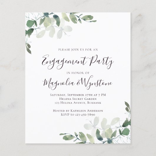 バジェットユーカリ婚約パーティ招待状 (正面)