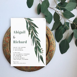 バジェットユーカリ枝葉結婚式招待状