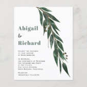 バジェットユーカリ枝葉結婚式招待状 (正面)