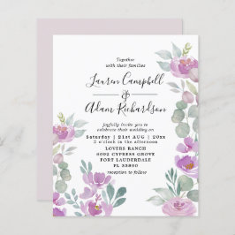 バジェットユーカリ水の色ピンクの結婚式の招待