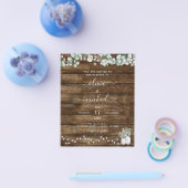 バジェットユーカリ素朴結婚式招待状 チラシ (シングル)