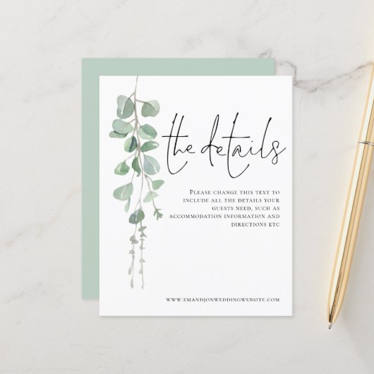 バジェットユーカリ結婚の詳細囲い (正面/裏面インサイチュ)