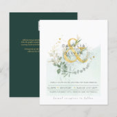 バジェットユーカリ結婚グリネリーのQRコード招待状 (正面/裏面)