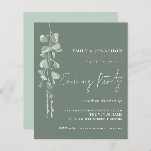 バジェットユーカリ結婚プタス夕べパーティーセージ (正面/裏面)