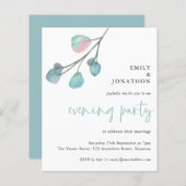 バジェットユーカリ結婚プタス夕べパーティー招待状 (正面/裏面)