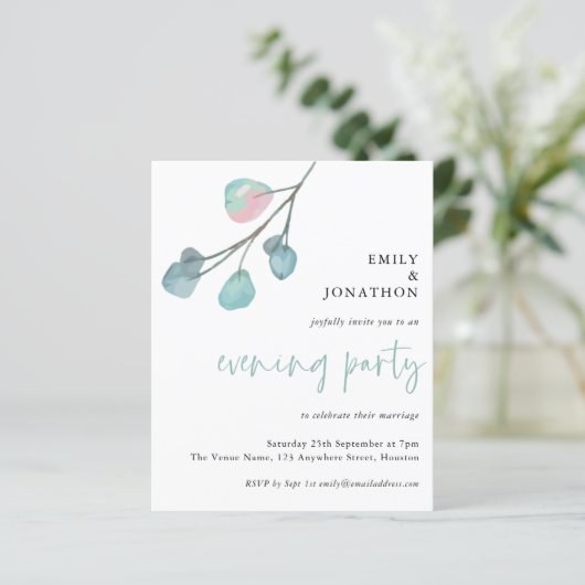 バジェットユーカリ結婚プタス夕べパーティー招待状 (スタンド正面)