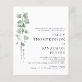 バジェットユーカリ結婚プタス夕べパーティー招待状 (正面)